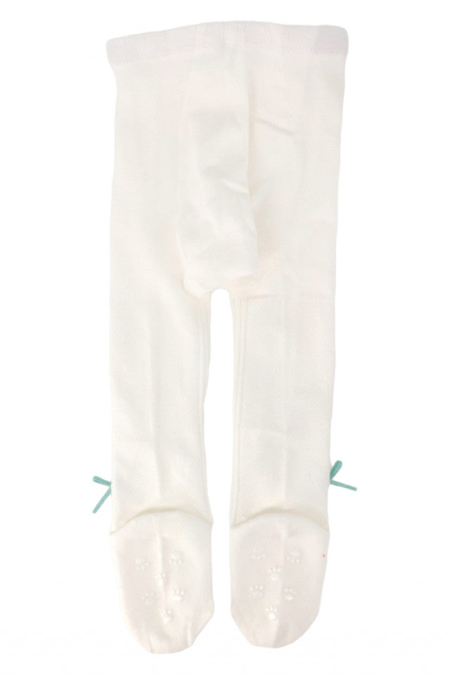 Dres pentru fetite, 90% Bumbac, Fundita, Antialunecare, NO312, 0-6 luni, Alb