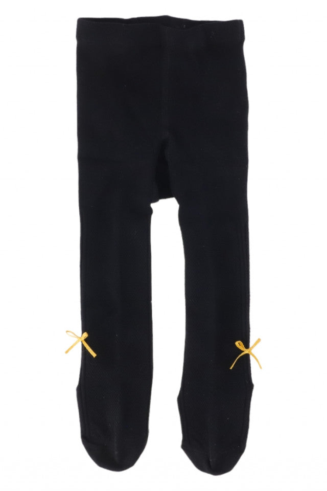 Dres pentru fetite, 90% Bumbac, Fundita, Antialunecare, NO312, 0-6 luni, Negru