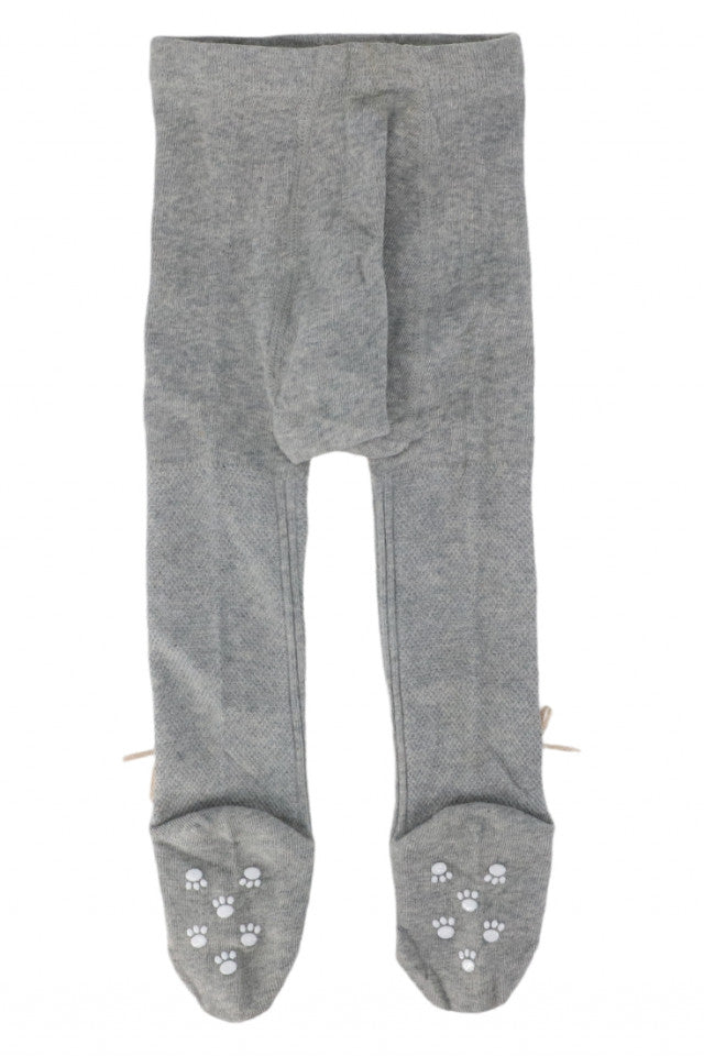 Dres pentru fetite, 90% Bumbac, Fundita, Antialunecare, NO313, 6-12 luni, Gri