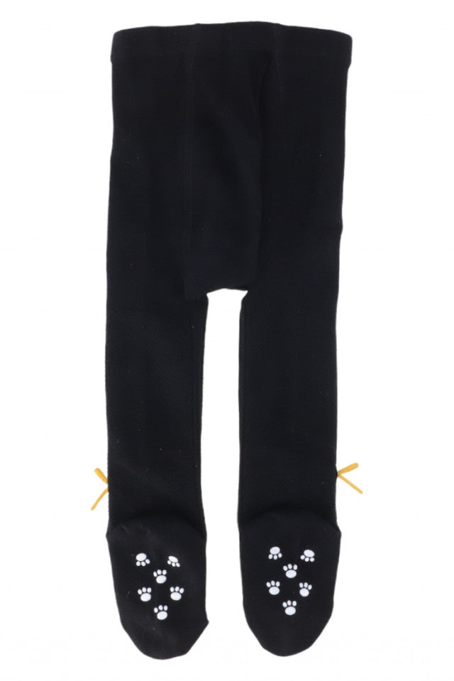 Dres pentru fetite, 90% Bumbac, Fundita, Antialunecare, NO313, 6-12 luni, Negru