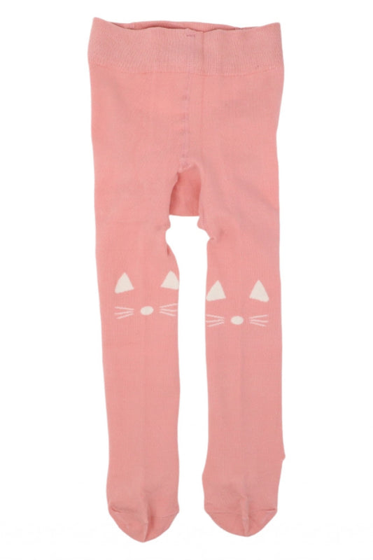 Dres pentru fetite, 90% Bumbac, Pisicuta, Antialunecare, NO253, 6-12 luni, Roz pudra