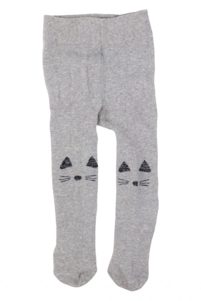 Dres pentru fetite, 90% Bumbac, Pisicuta, Antialunecare, NO253, 6-12 luni, Gri