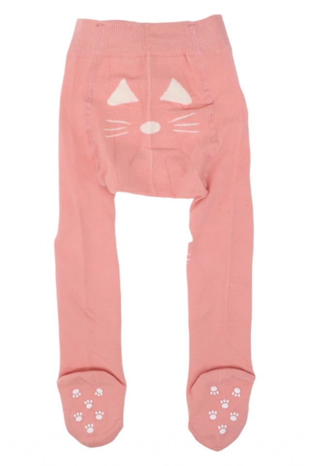 Dres pentru fetite, 90% Bumbac, Pisicuta, Antialunecare, NO253, 6-12 luni, Roz pudra