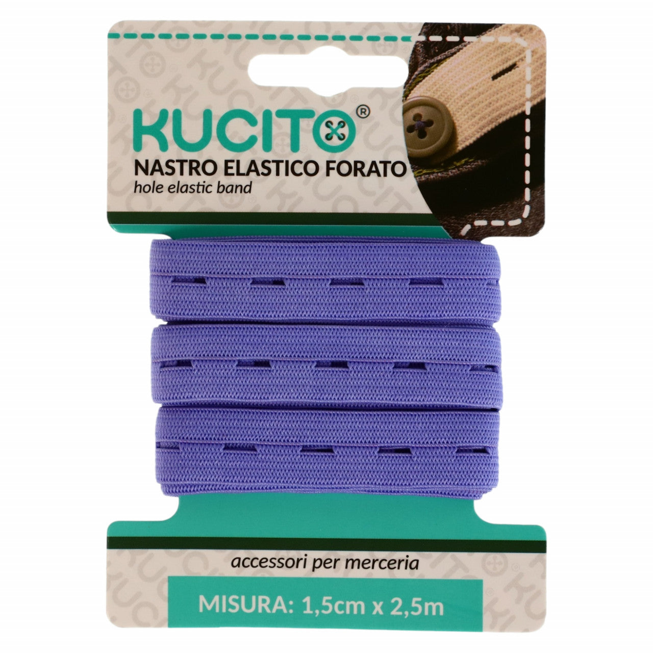 Elastic de croitorie perforat, NO4344, 1.5 cm, x 2.5 M, Albastru