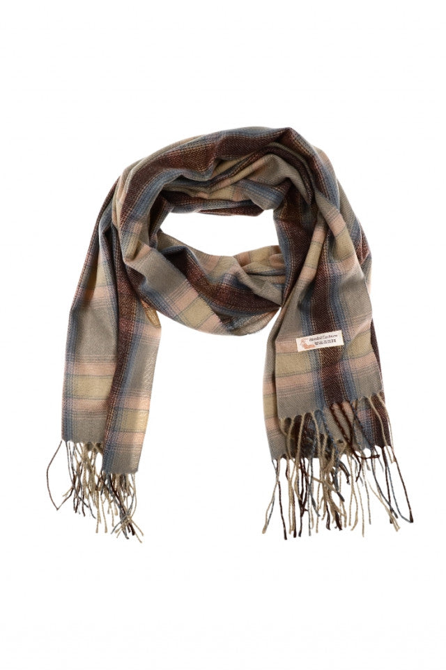 Esarfa de dama, din casmir, cu franjuri, CSM58, 200 x 66 cm, Multicolor