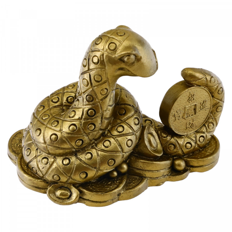 Figurina anul sarpelui, Feng Shui, Noroc, Bani, Zodii, NO44, 8 x 9 cm, Auriu
