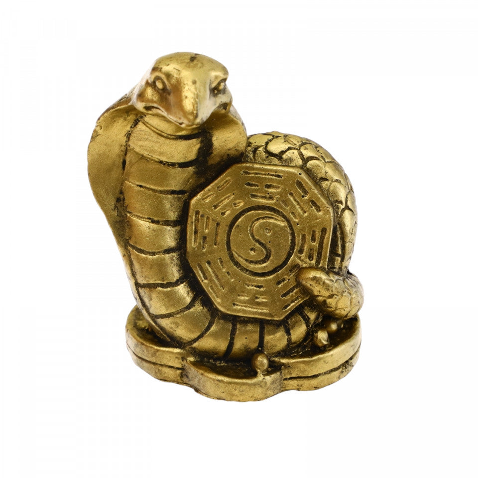 Figurina Sarpe, Bunastare, Feng Shui, Sanatate, Bani, Anul Sarpelui, NO433, 6 x 4 cm, Auriu