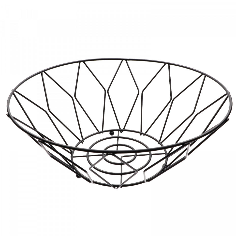 Fructiera, cu design modern, romburi, 26 x 10 cm, Negru