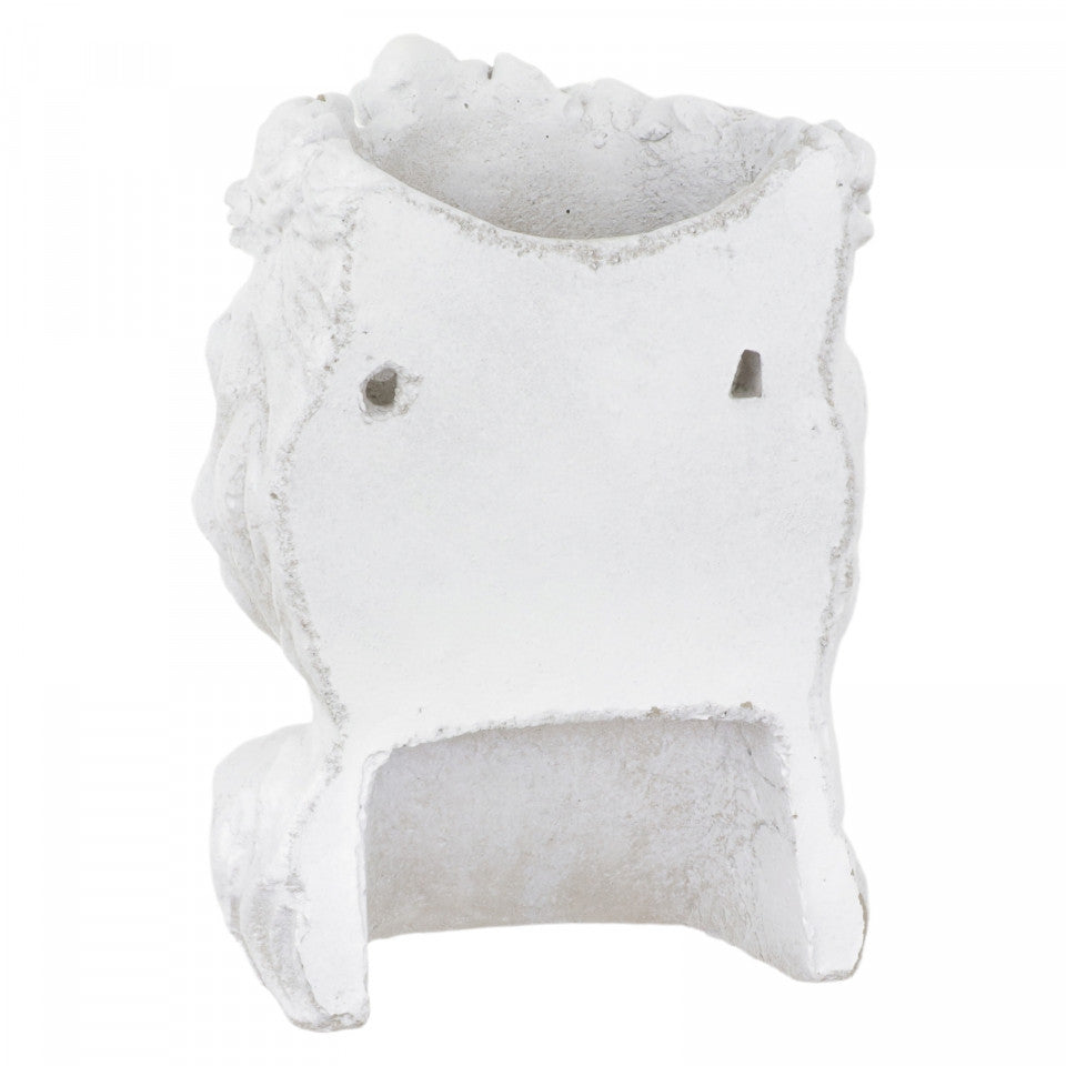 Ghiveci de piatra, Forma cap fetita, 24 x 17 cm, Alb