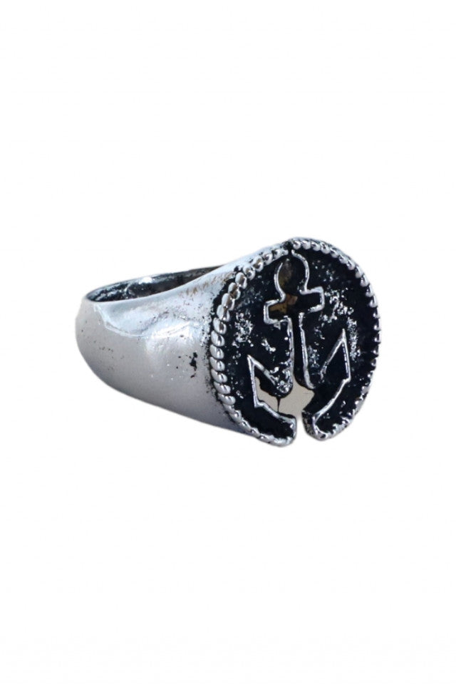 Inel otel inoxidabil, NO605, Ancora, Marime reglabila, Argintiu