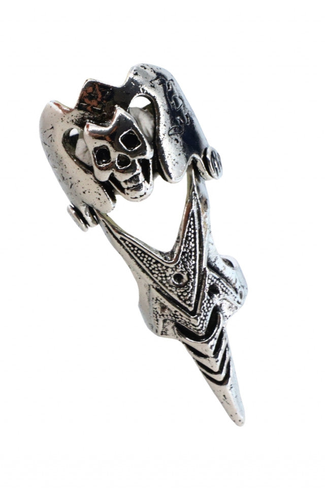 Inel otel inoxidabil, NO649, Craniu, Marimea 59, Argintiu