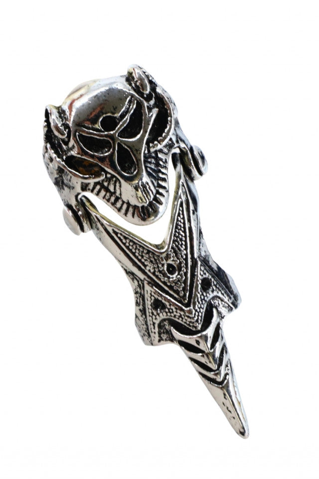 Inel otel inoxidabil, NO651, Craniu, Marimea 61, Argintiu