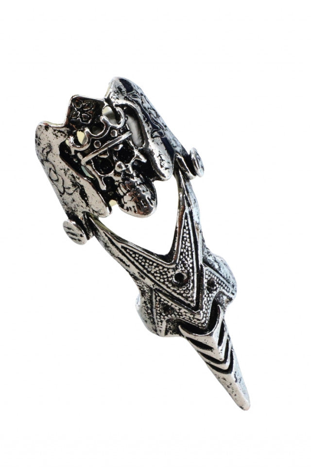 Inel otel inoxidabil, NO652, Craniu, Marimea 60, Argintiu