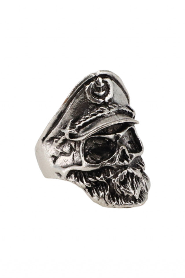 Inel otel inoxidabil, NO653, Craniu pirat, Marime ajustabila, Argintiu