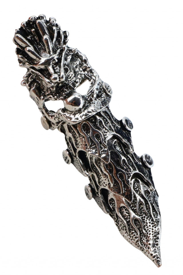 Inel otel inoxidabil, NO655, Dragon, Marimea 61, Argintiu