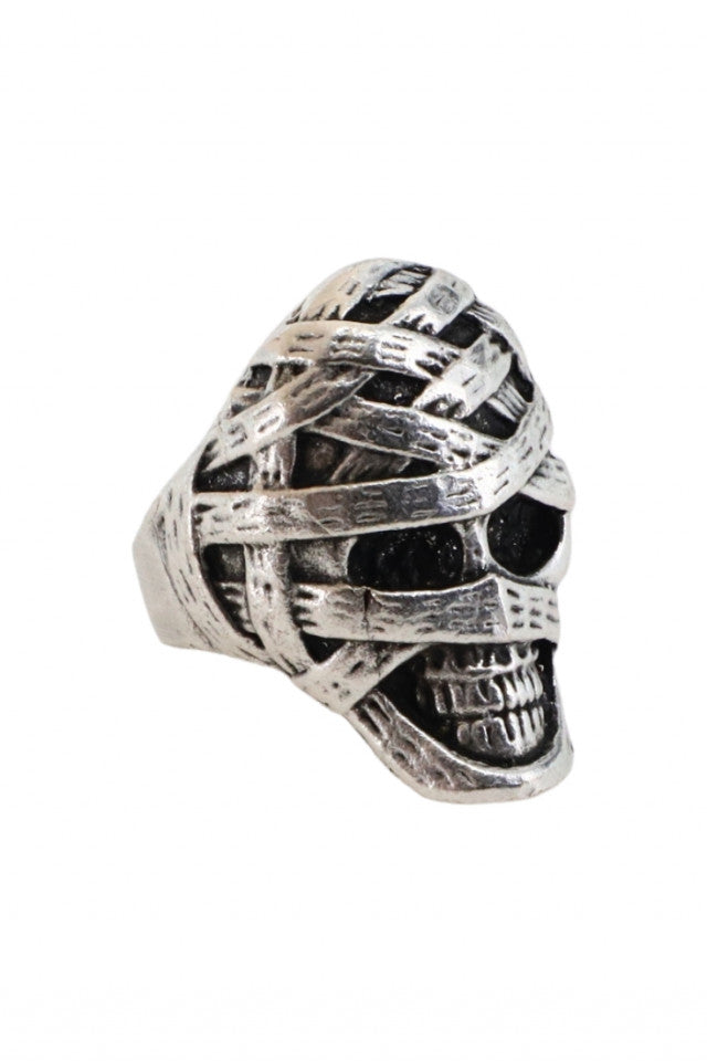 Inel otel inoxidabil, NO658, Craniu, Marime ajustabila, Argintiu