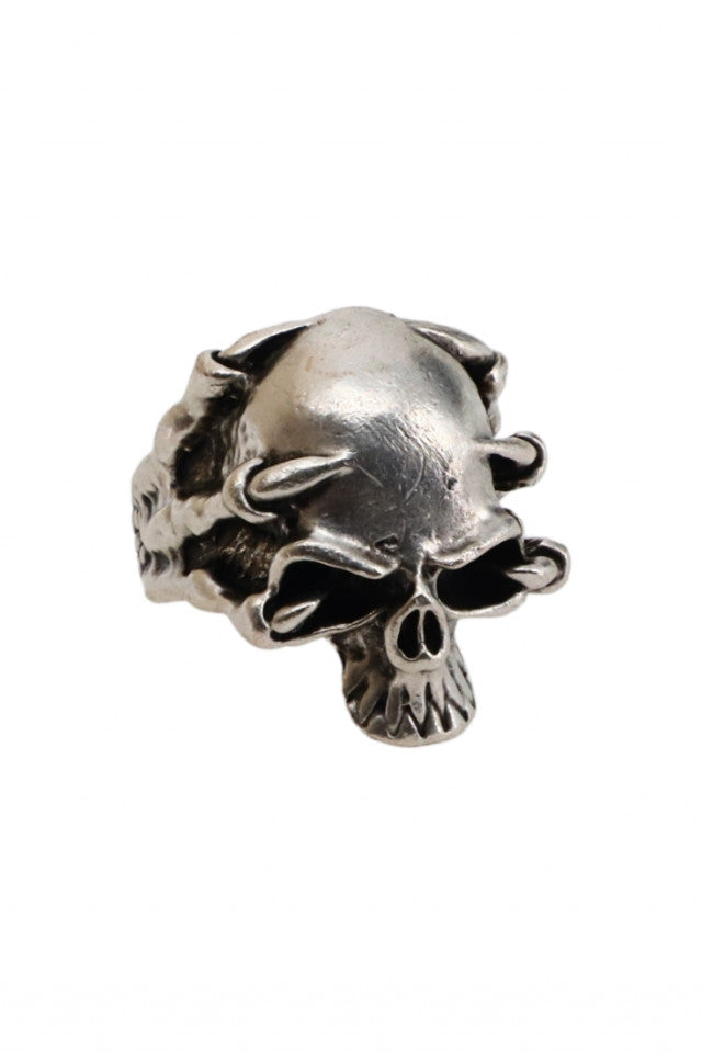 Inel otel inoxidabil, NO659, Craniu, Marime ajustabila , Argintiu