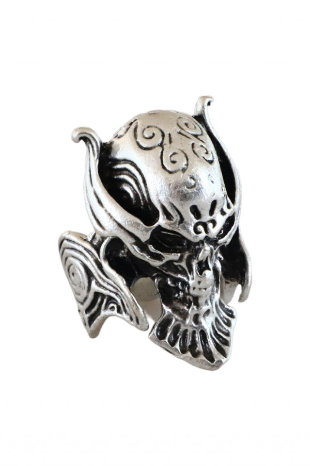 Inel otel inoxidabil, NO674, Craniu, Marime ajustabila, Argintiu