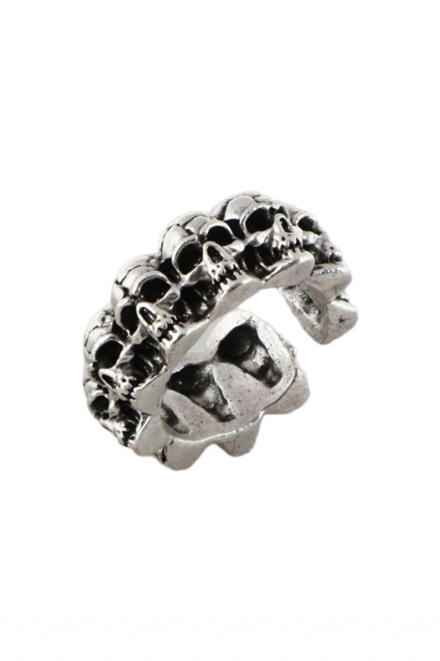 Inel otel inoxidabil, NO675, Cranii, Marime ajustabila, Argintiu