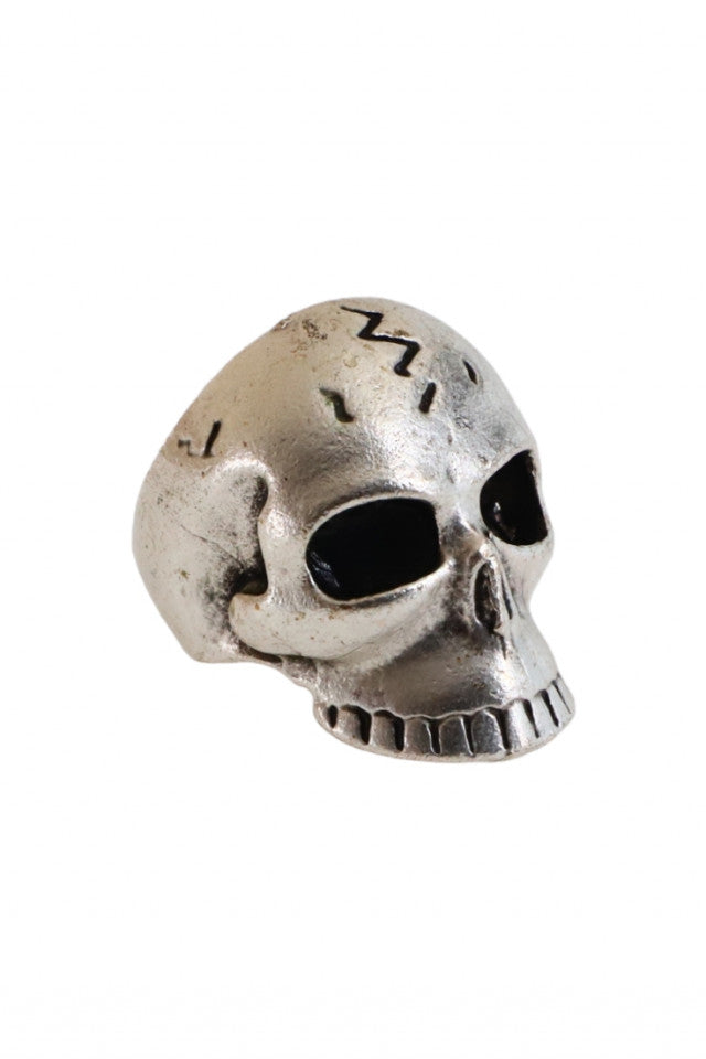 Inel otel inoxidabil, NO676, Craniu, Marime ajustabila, Argintiu
