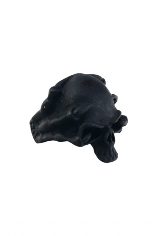 Inel otel inoxidabil, NO678, Craniu, Marime ajustabila, Negru