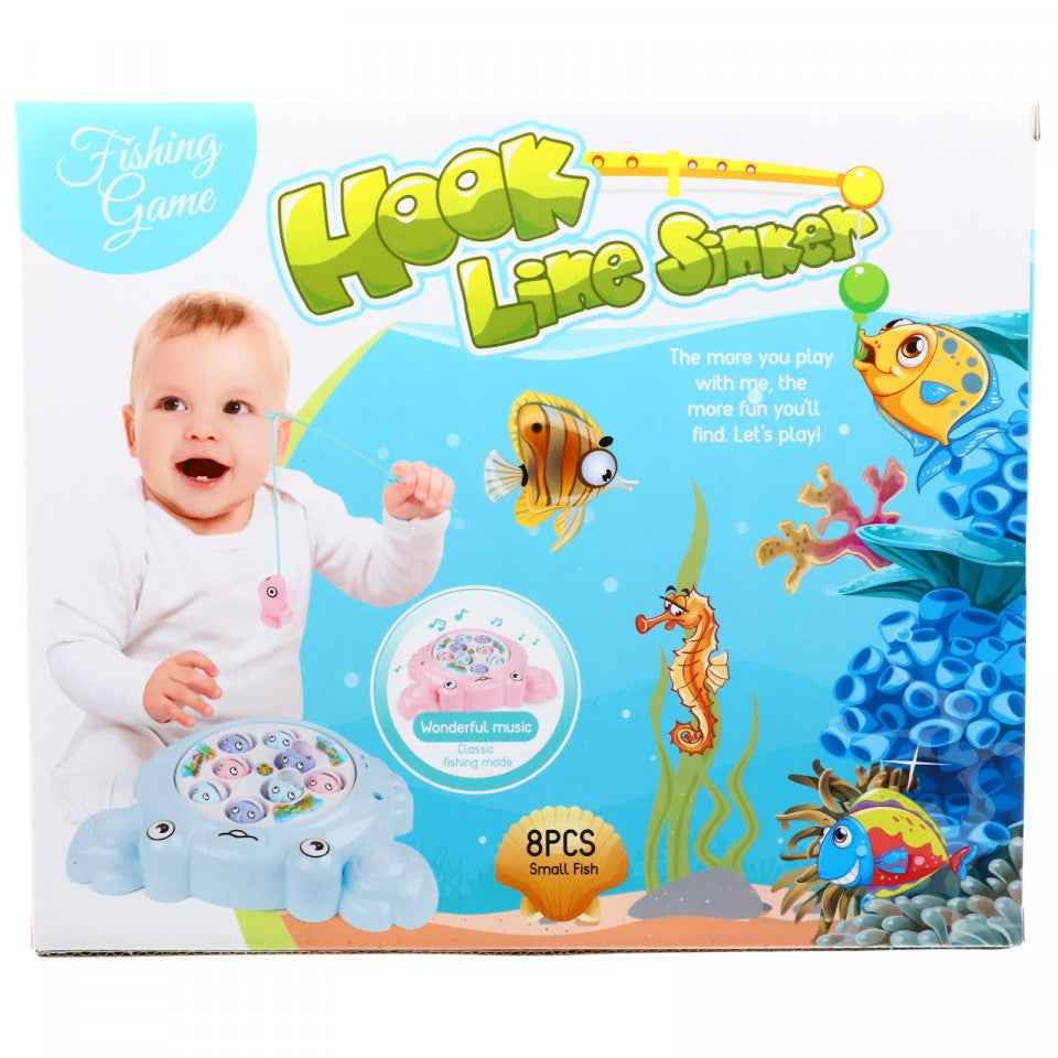 Joc competitiv cu undita si pesti magnetici pentru copii, Roz