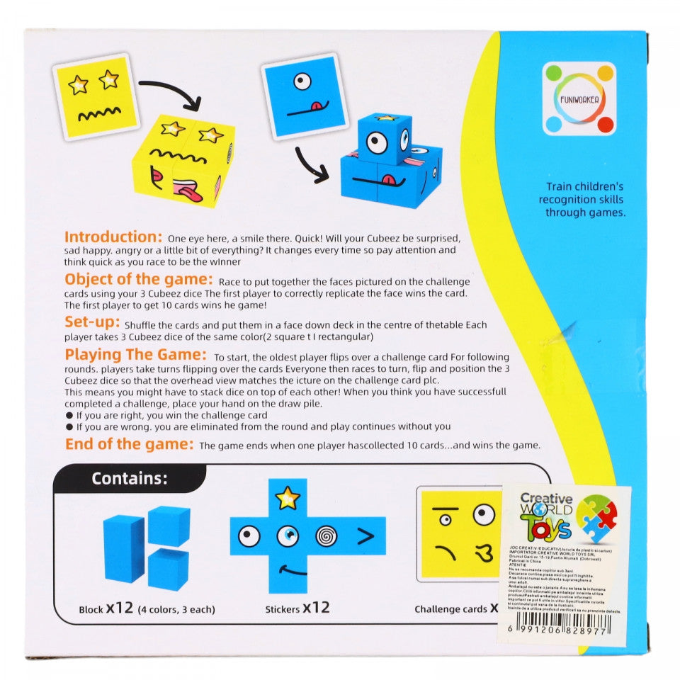 Joc de constructie, Cuburile vesele, 12 piese, 3 ani