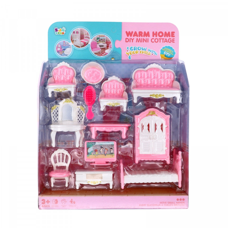 Jucarie interactiva, Casa dulce, 12 decoratiuni, Roz