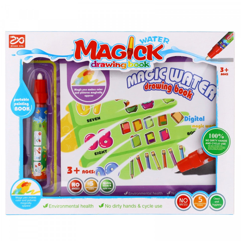Jucarie interactiva pentru pictat cu apa magica, Animale, numere si culori, 3 ani