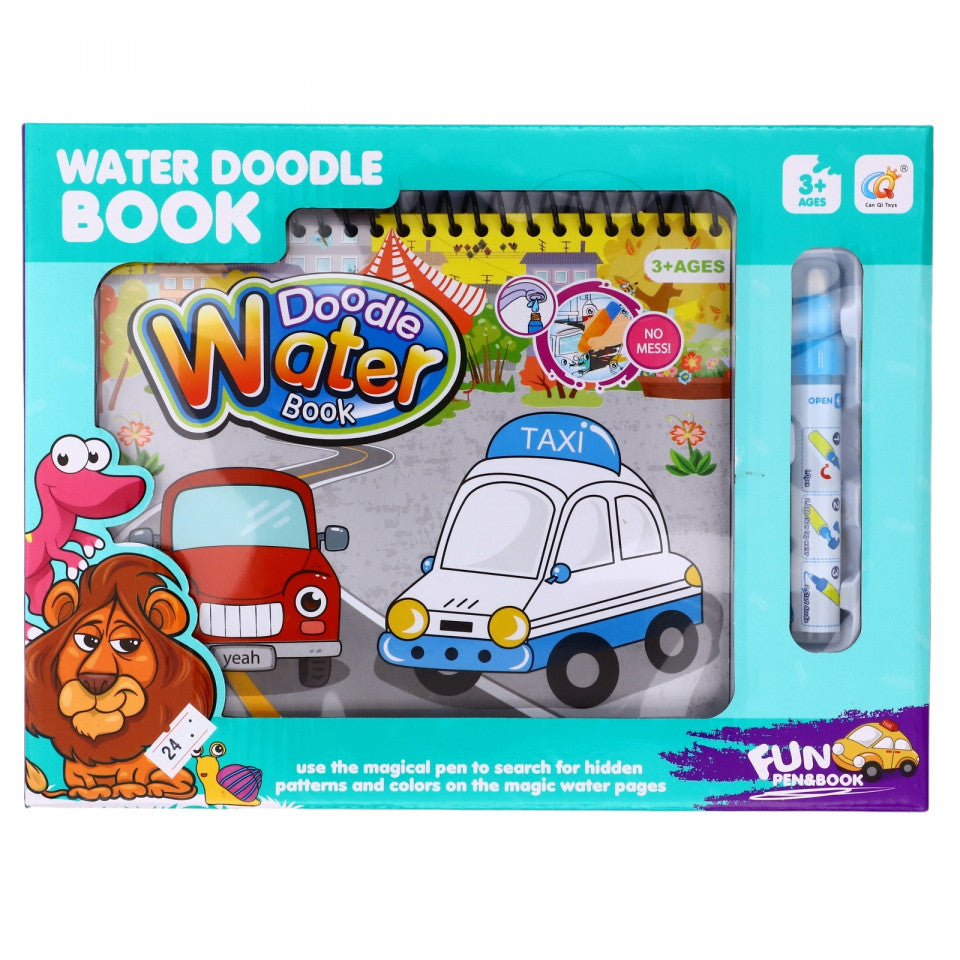 Jucarie interactiva pentru pictat cu apa magica, Masini si autobuze, 3 ani