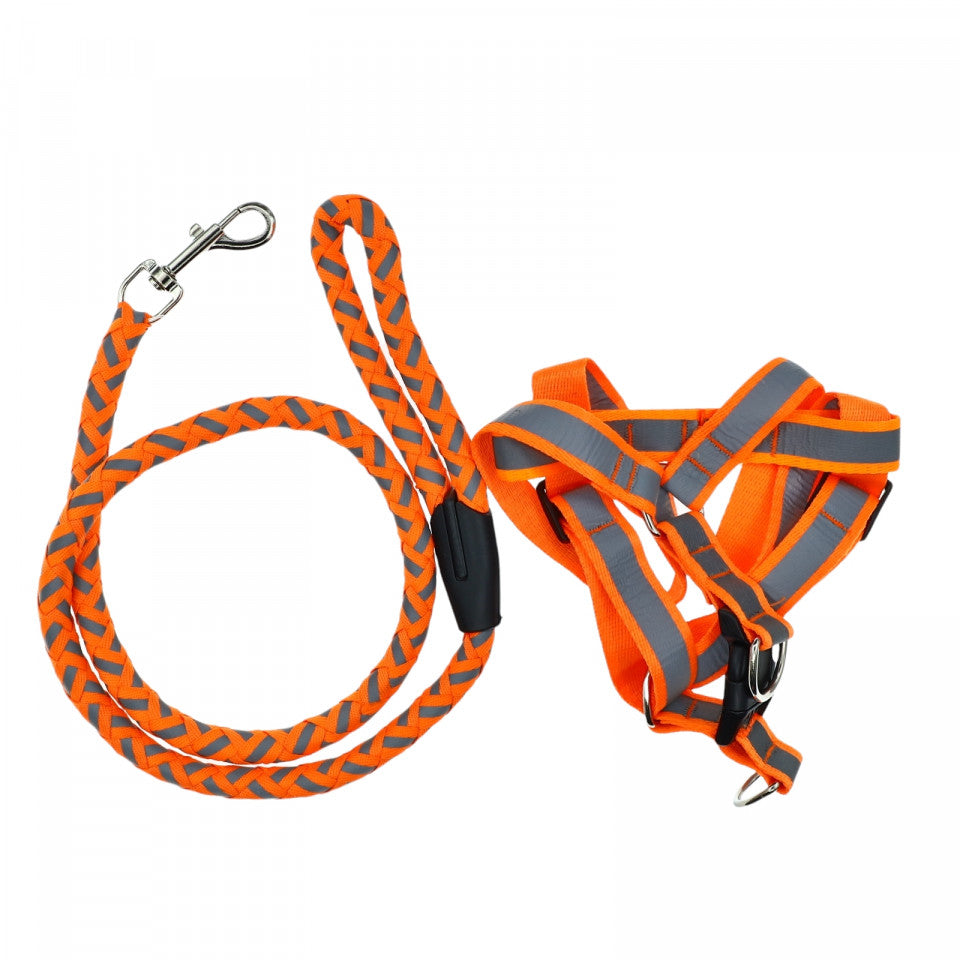 Lesa cu ham, reflectorizant, reglabila, marime universala, Portocaliu