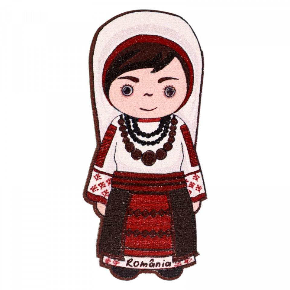 Magnet de frigider, Tarancuta din Romania, NO9933, 9 x 3.5 cm, Multicolor