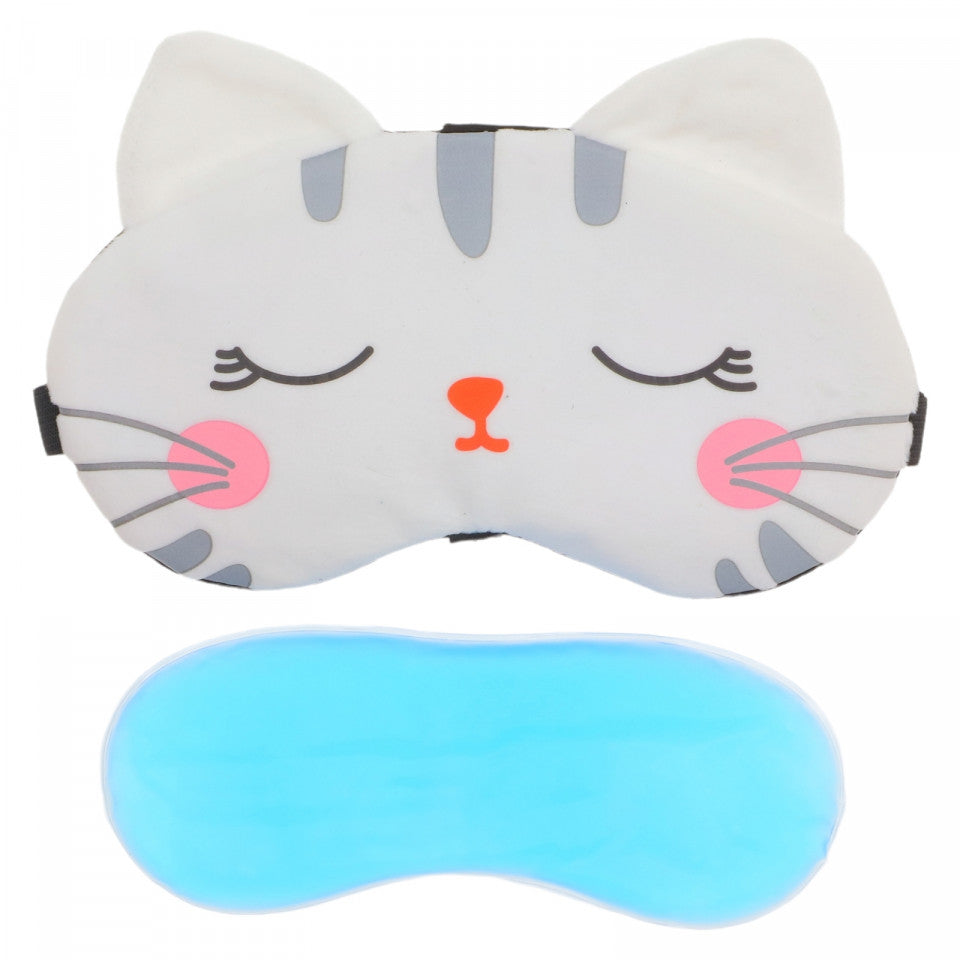 Masca pentru dormit, cu gel detasabil, reglabila, NO506, 20 x 9,5 cm, Alb