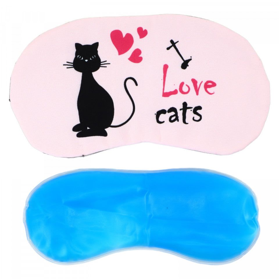 Masca pentru dormit, gel detasabil, reglabila, NO102, 18.5 x 9,5 cm, Roz