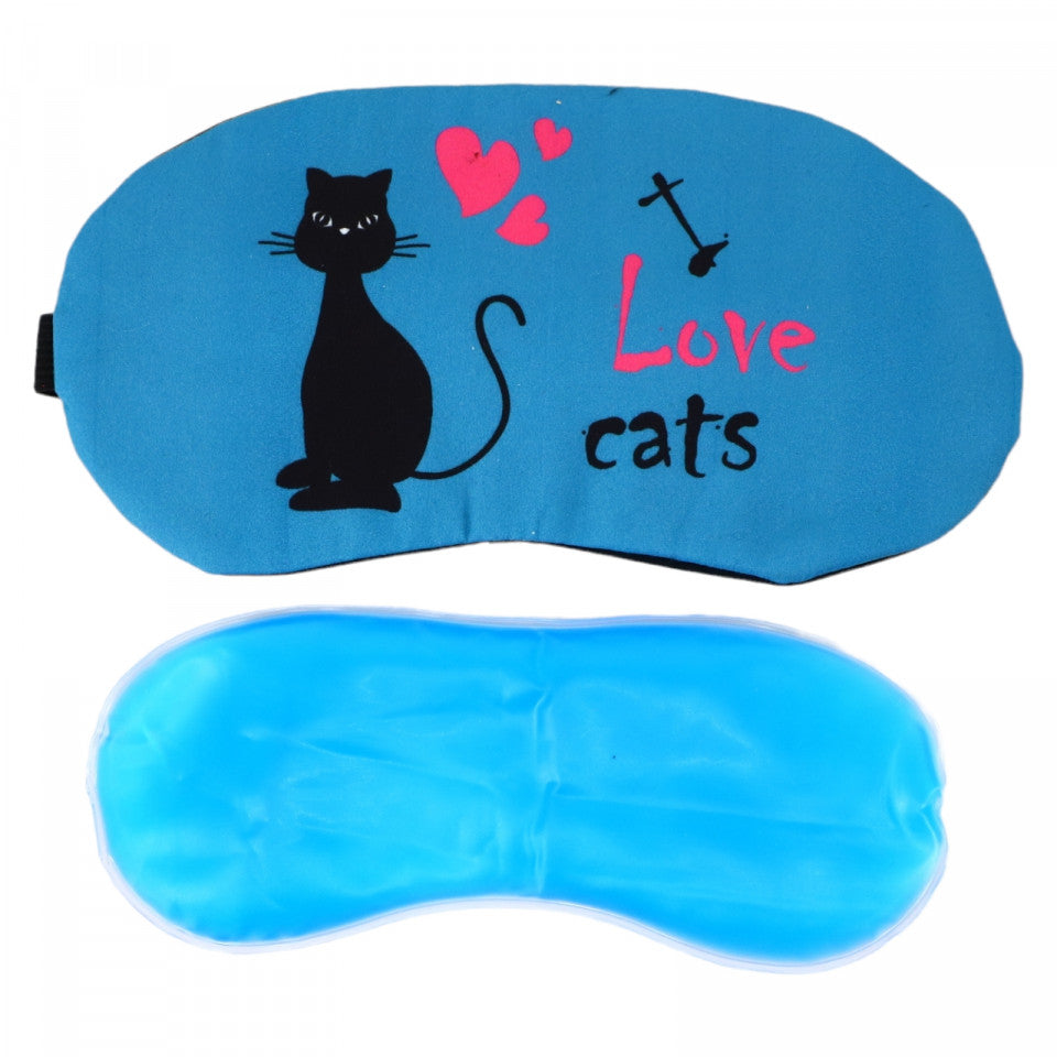 Masca pentru dormit, gel detasabil, reglabila, NO103, 18.5 x 9,5 cm, Albastru