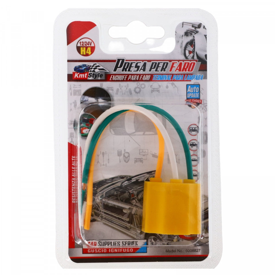 Mufa bec auto pentru soclu H4 L, cu cablu, NO423, Galben