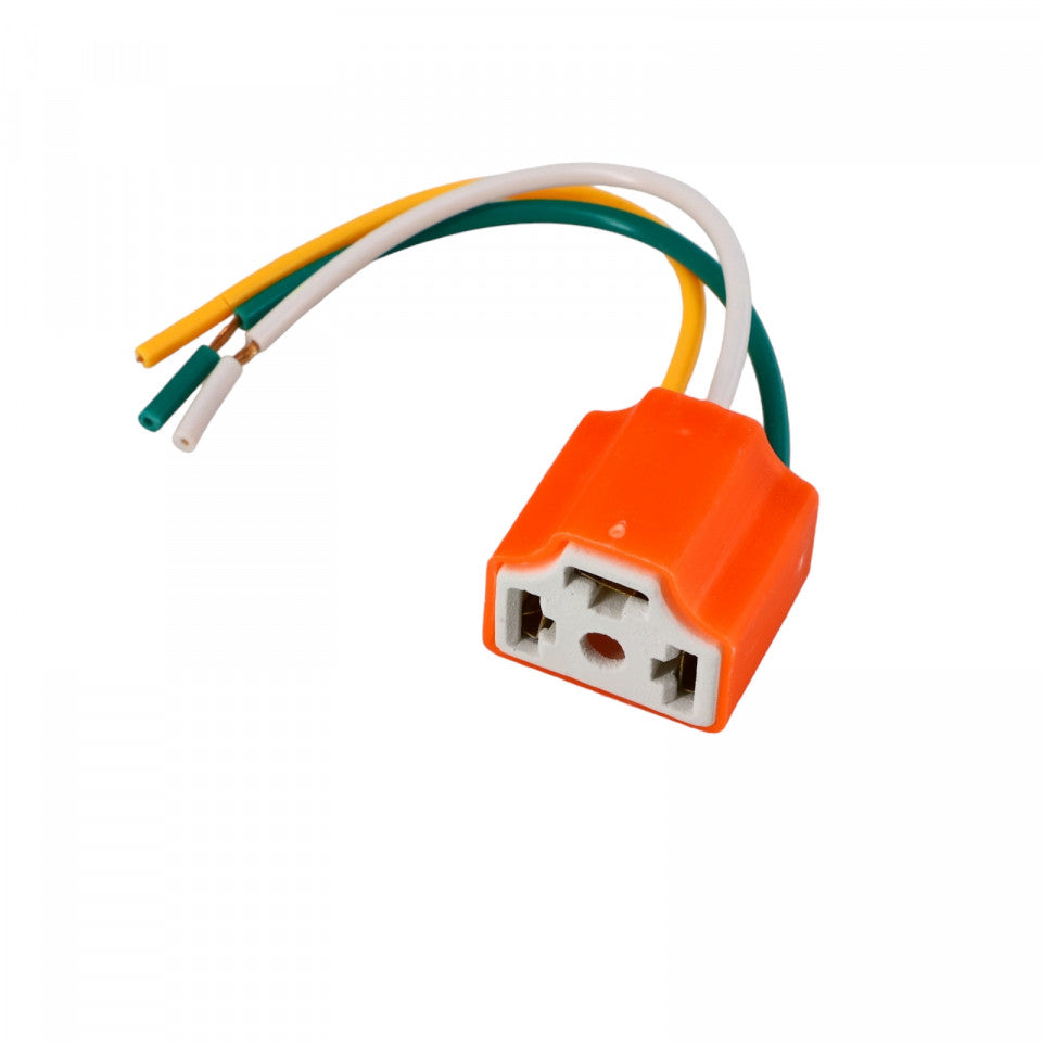 Mufa bec auto pentru soclu H4 L, cu cablu, NO424, Portocaliu