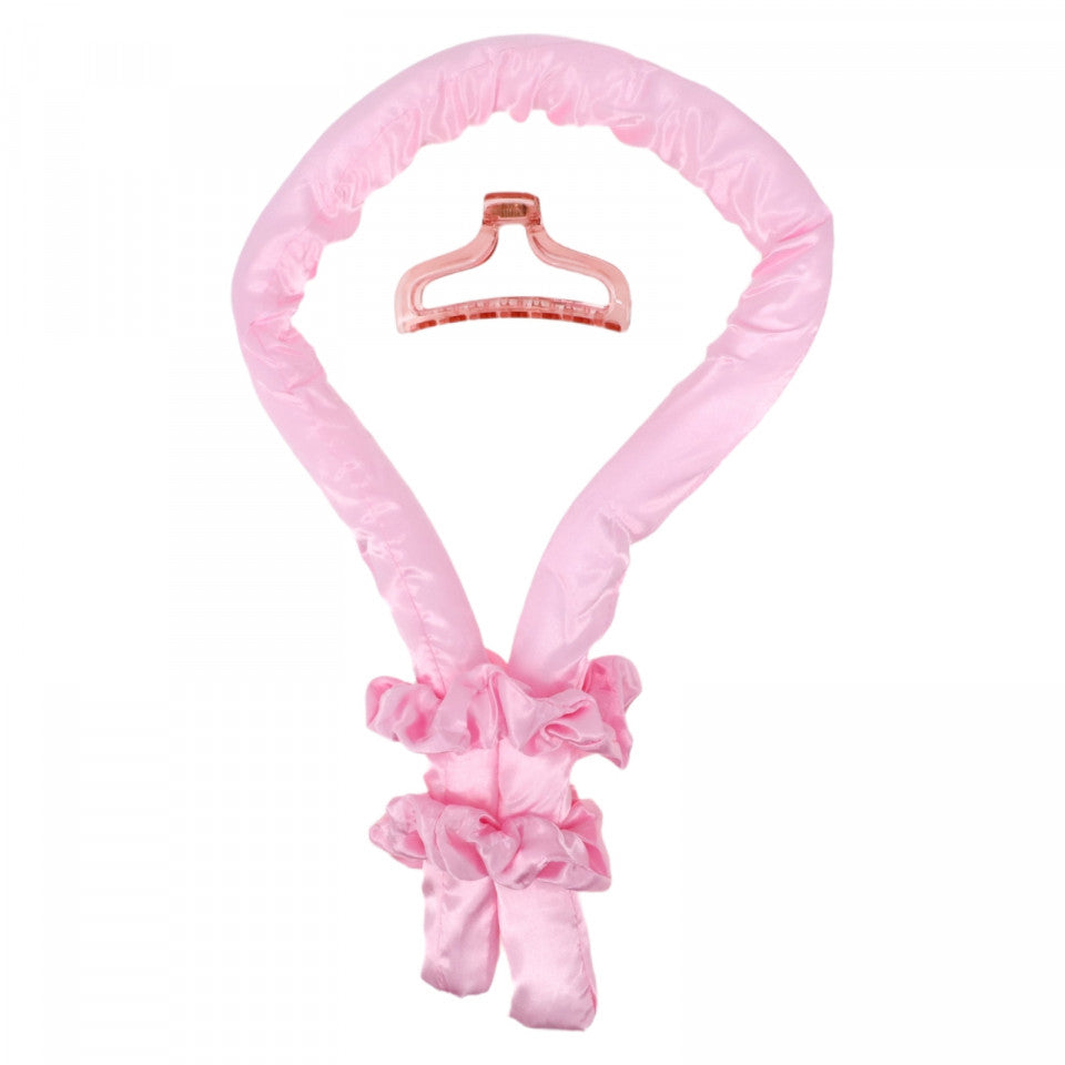 Ondulator fara caldura, Bigudiu tip panglica, Accesorii incluse, Usor de utilizat, 95 Cm, Roz