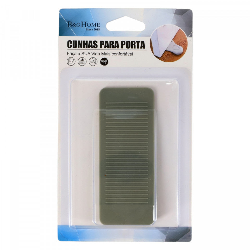 Opritor de usa cu design modern, din cauciuc, 3.8 x 9.5 cm, Gri