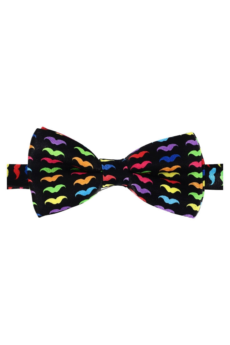 Papion pentru copii, Aspect matasos, Mustata, NO2090, 5 x 9 cm, Negru