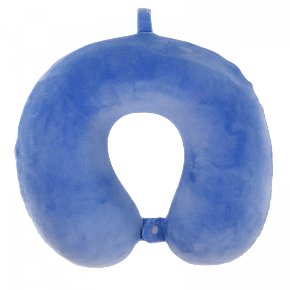 Perna de gat pentru calatorie, spuma cu memorie, NO1021, 26 x 26, Bleu
