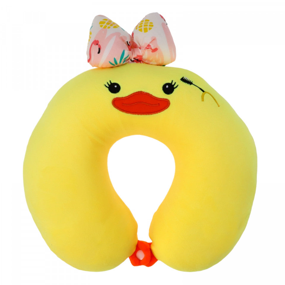 Perna de gat pentru calatorie, spuma cu memorie, NO9202, 26 x 26 cm, Galben