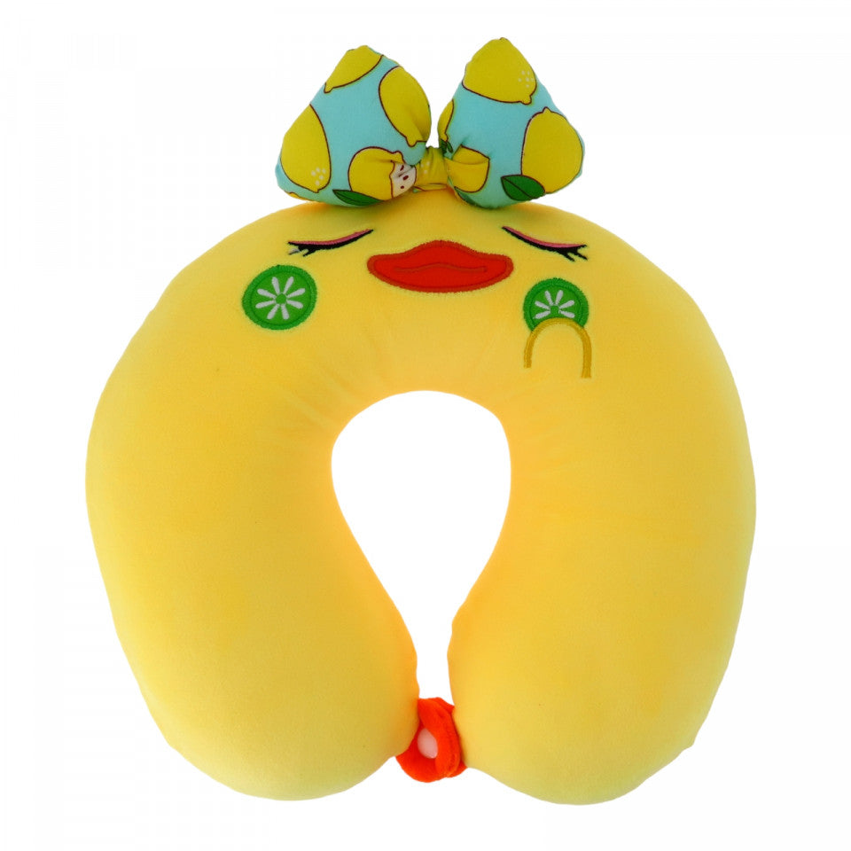 Perna de gat pentru calatorie, spuma cu memorie, NO9210, 26 x 26 cm, Galben