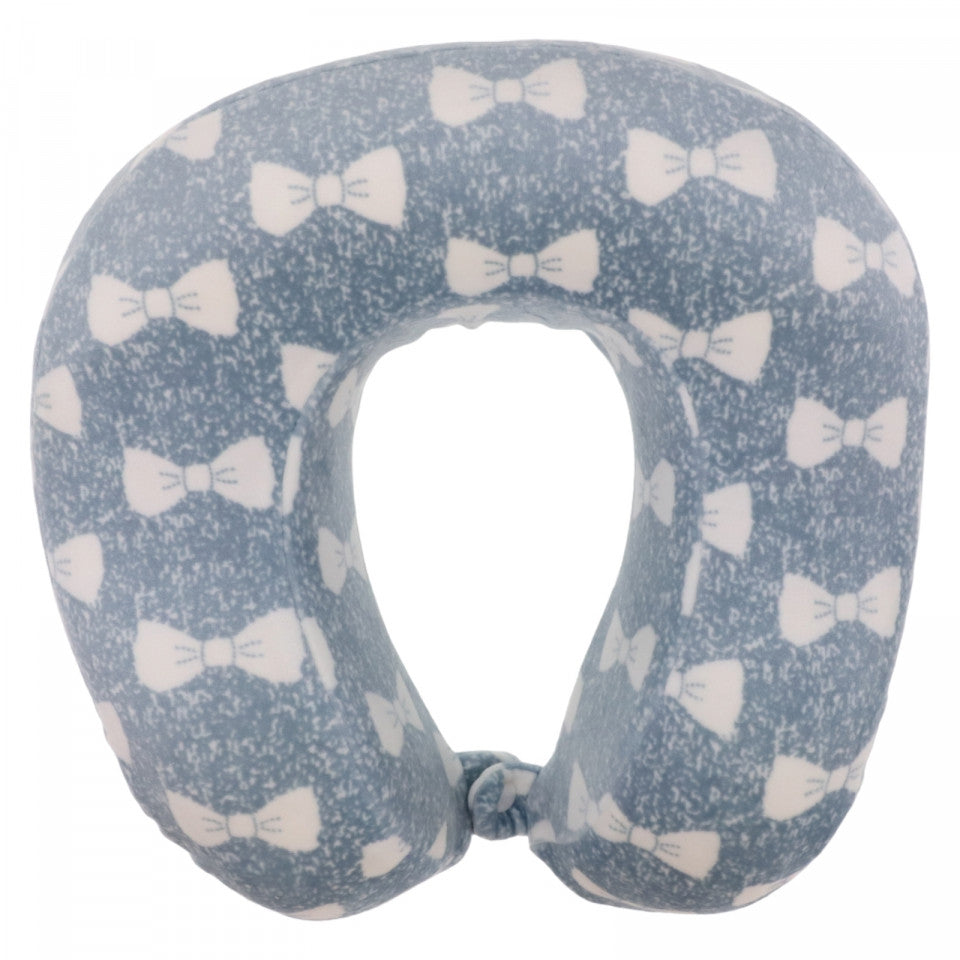 Perna de gat pentru calatorie, voiaj, spuma cu memorie, NO65, 26 x 26 cm, Bleu deschis