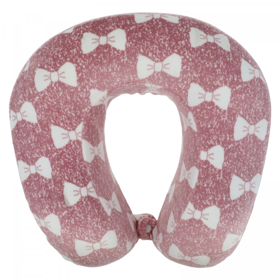 Perna de gat pentru calatorie, voiaj, spuma cu memorie, NO68, 26 x 26 cm, Roz