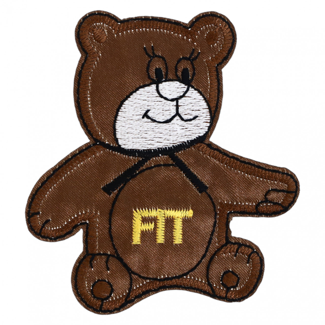 Petic textil, Patch brodat, Ursulet, NO4641, 7 x 7.5 cm, Maro