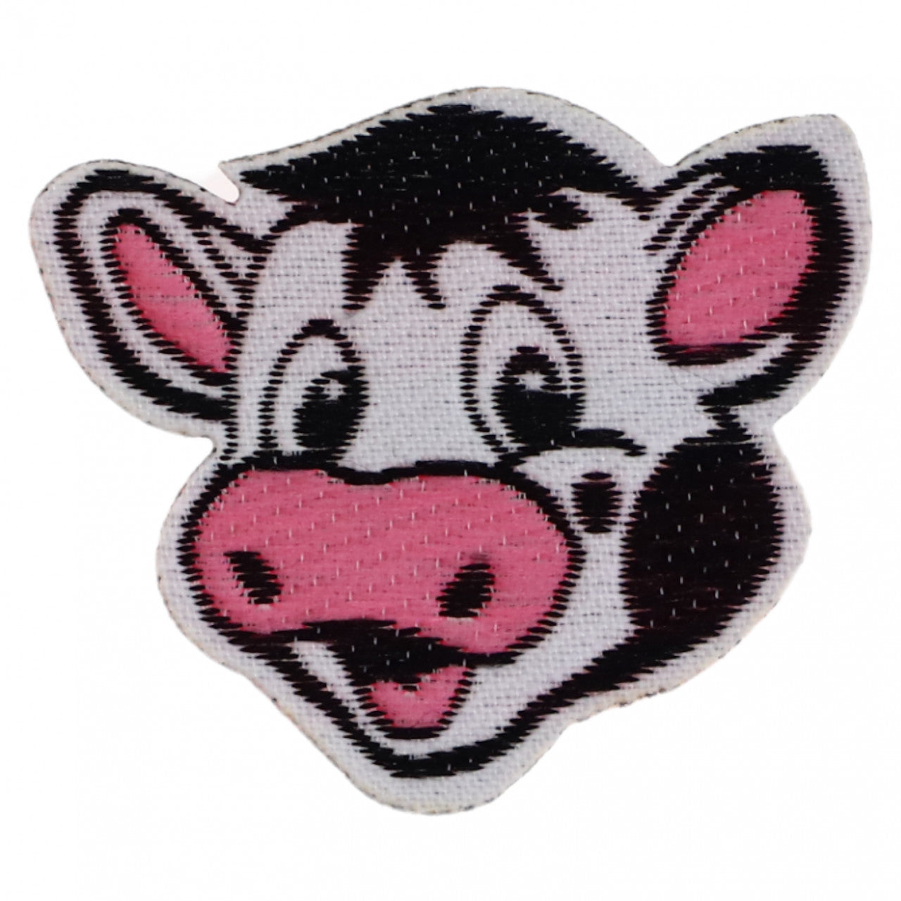 Petic textil, Patch brodat, Vacuta fericita, NO9351, 3.7 x 4.3 cm, Multicolor