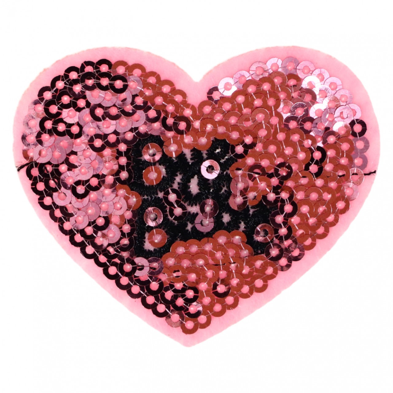 Petic textil, Patch, Inima, paiete, NO1574, 4.5 x 5.5 cm, Roz