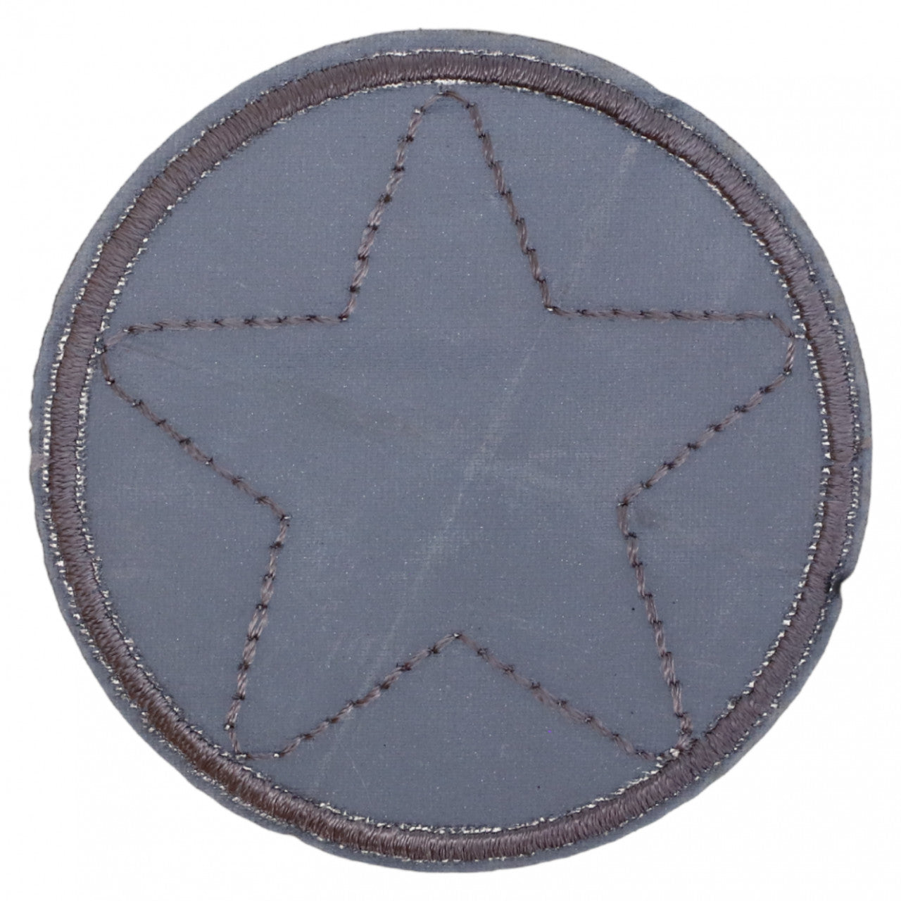 Petic textil, Patch textil brodat, Minge, Stea, NO936, 6 cm, Gri