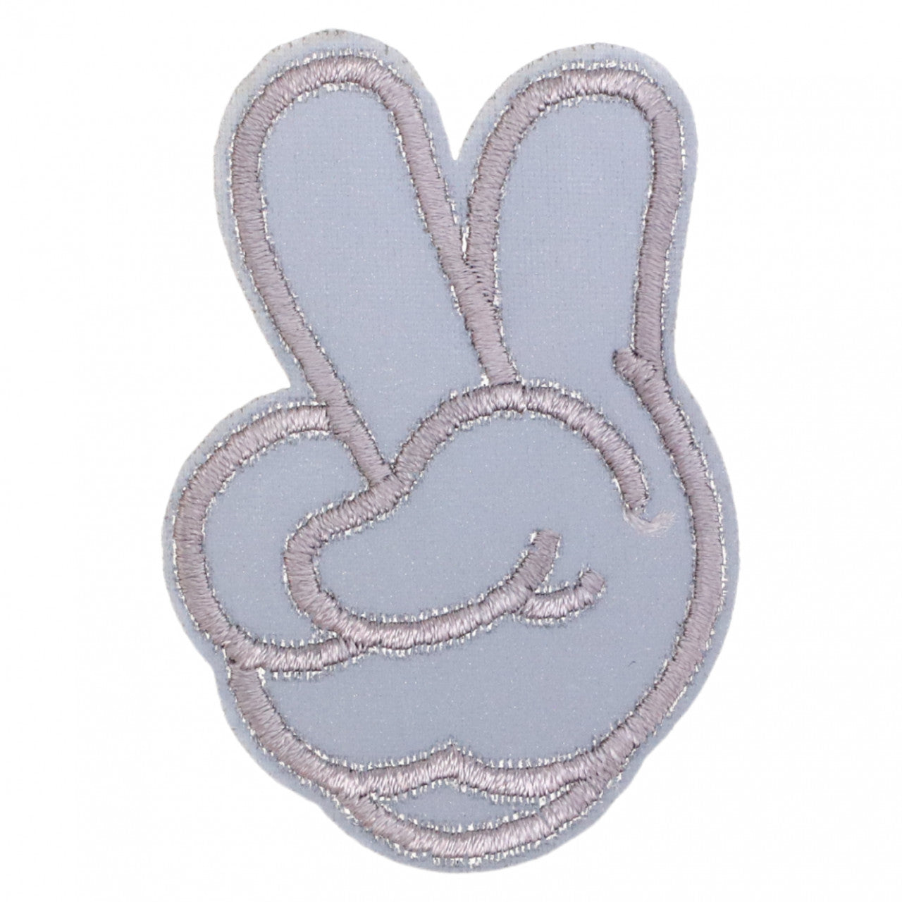 Petic textil, Patch textil brodat, Peace, NO281, 4.2 x 6.3 cm, Gri